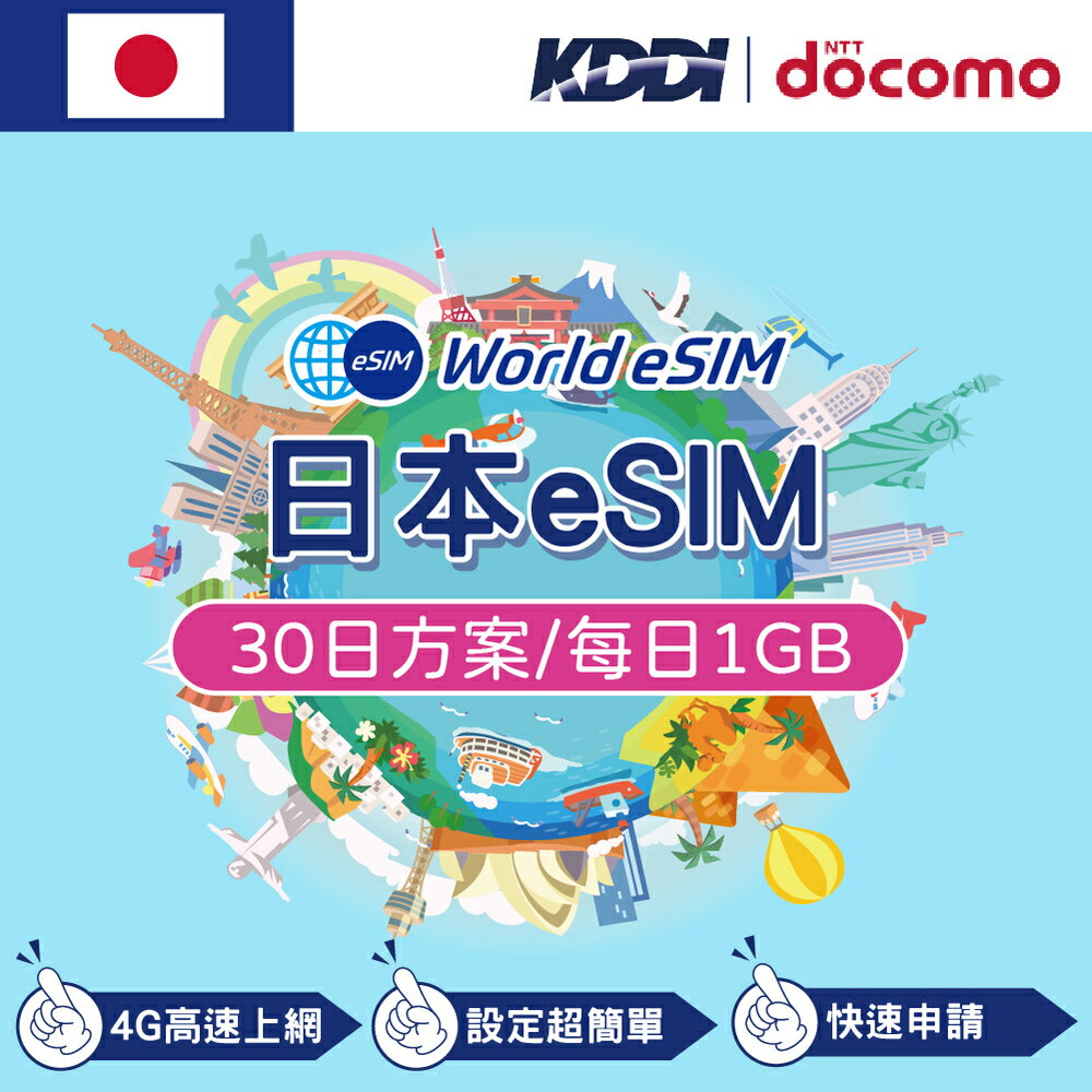 【eSIM】日本上網 SoftBank 電信 30天方案 1GB/天 高速上網