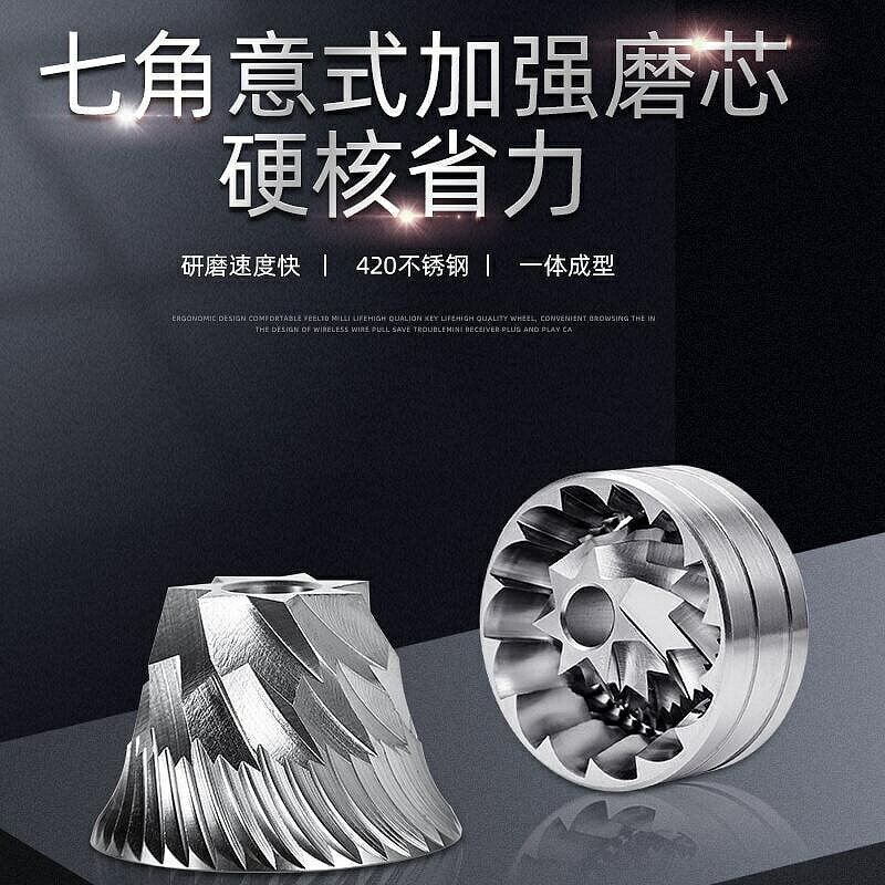 （咖啡用品與配件）直供 七星刀磨芯磨盤 磨豆機420不鏽鋼材質 手搖咖啡機專用配件錐刀7角