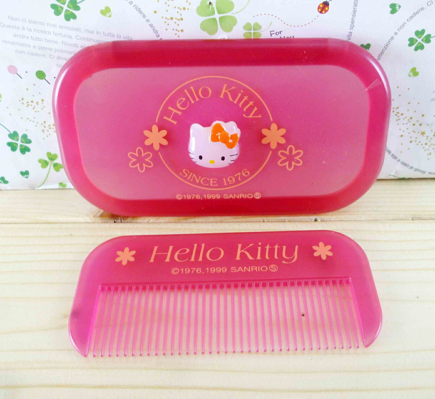 【震撼精品百貨】Hello Kitty 凱蒂貓-KITTY鏡梳組-長粉 震撼日式精品百貨