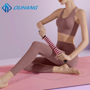 齒輪肌肉按摩棒尖齒包膠健身放松運動滾軸瑜珈棒按摩筋膜棒按摩棒