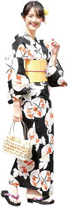 Nishiki【日本代購】和式浴衣+束腰帶2件套 女士成人用 - 金魚