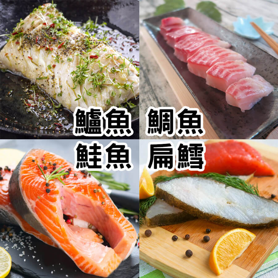 【微光日燿】高蛋白4合1鱻魚組 (鮭魚/扁鱈/鯛魚/鱸魚)