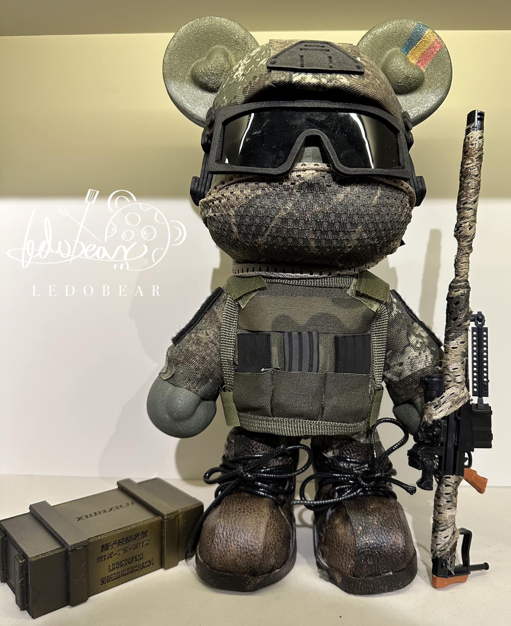【翔準AOG】LEDO Bear 狙擊手熊 手繪熊 樂多熊 可客製化酷酷熊存錢筒公仔 居家擺飾 流體熊 暴力熊