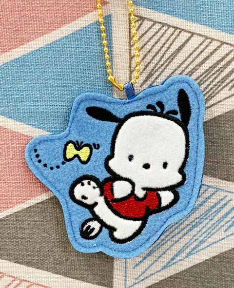 【震撼精品百貨】Pochacco 帕帢狗 三麗鷗帕帢狗 別針吊飾 藍蝴蝶*10275 震撼日式精品百貨