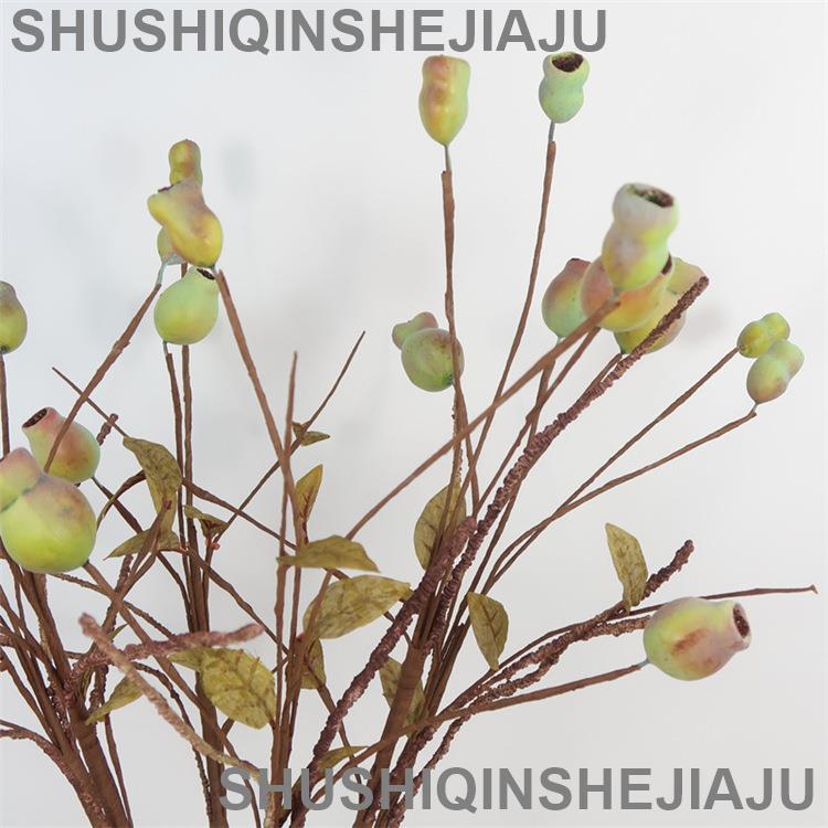 滿280元出貨 仿真花 假花 可開發票 北歐仿真植物單枝桉樹果殭屍果桐花果幹樹枝創意家居餐桌擺設假花