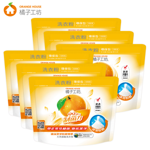 橘子工坊 天然濃縮洗衣粉環保包-制菌力(1350g x6包/箱)
