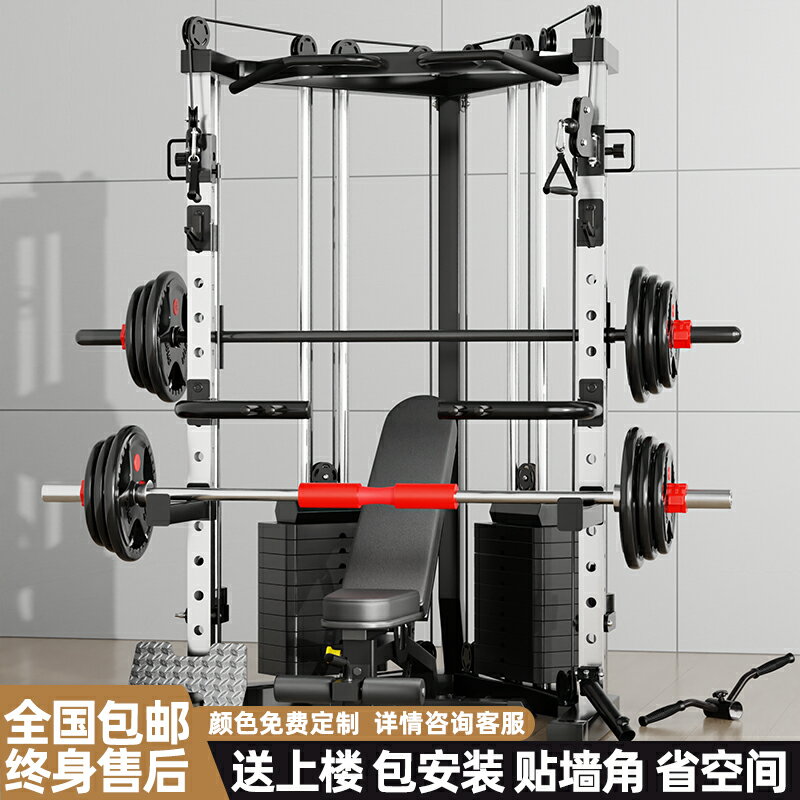 豫龍史密斯機綜合訓練器飛鳥龍門架家用多功能深蹲架高拉健身器材