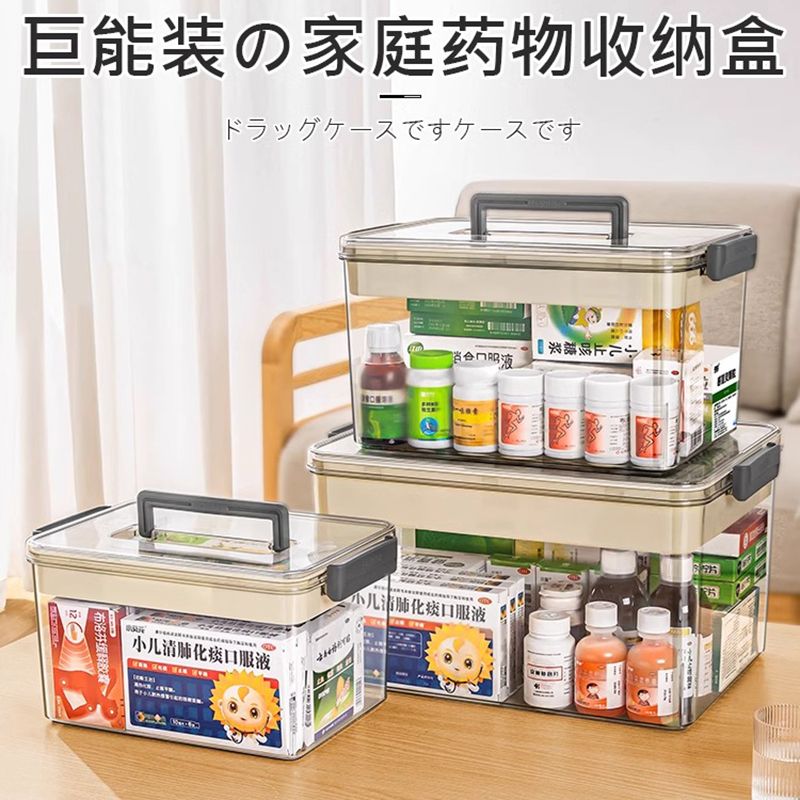 免運 可開票 日本家用醫藥箱家庭裝藥物收納盒多層大容量藥品收納箱兒童小藥盒