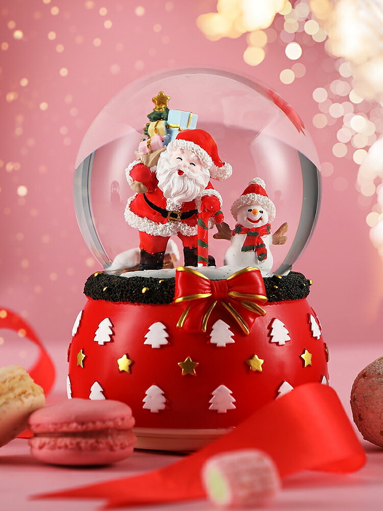 圣誕節禮物水晶球音樂盒八音盒旋轉雪花送兒童女生生日平安夜禮品