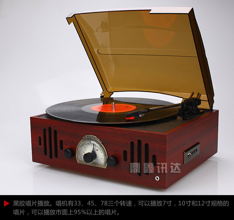 <br/><br/>  古制工藝-黑膠唱片機 回味老式留聲機 現貨<br/><br/>