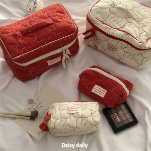化妝包 包包 絎縫大容量化妝包刺繡小兔子收納包可愛少女心旅行便攜手提洗漱包『my6258』