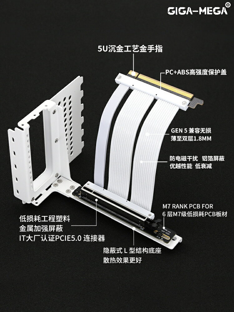 PCIe5.0顯卡延長線 PCIe5延長線90度角顯示卡豎裝京兆無損相容5090【北歐家居生活】