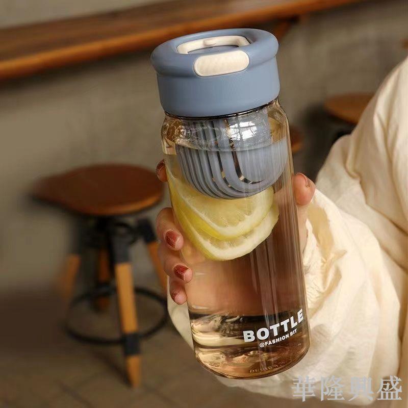 日式簡約高顏值防摔刻度水杯男女士便攜車載泡茶塑料學生隨手杯子