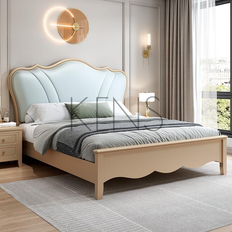 主臥床 實木床 實木床1.8米現代簡約雙人床軟靠公主床1.5米高箱儲物婚床主臥家具