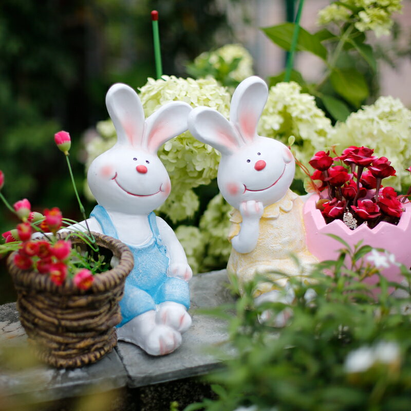 兔子花盆創意卡通造型動物多肉盆器可愛綠植個性擺件幼兒園裝飾