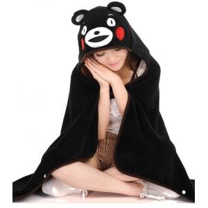 *vivi shop*可愛卡通宅人日本熊本熊 & 史迪奇 龍貓 輕鬆熊 雙面珊瑚絨加厚 加長披風 連帽披肩 抖篷 毯子(隨機附贈-徽章or可愛卡通零錢包)