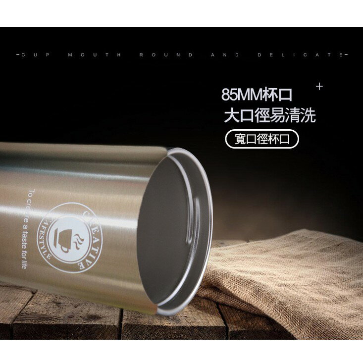 [現貨]不鏽鋼咖啡杯 保溫咖啡杯 保冰 500mL 隨行杯 保溫 咖啡杯 環保杯 雙層真空 新升級不鏽鋼可手提保溫杯 2