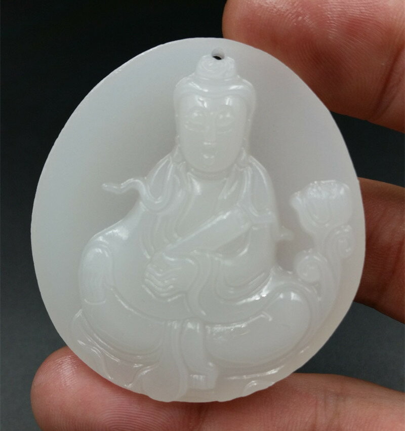 天然玉石a貨新疆白玉觀音玉掛件白玉玉觀音吊墜玉牌子