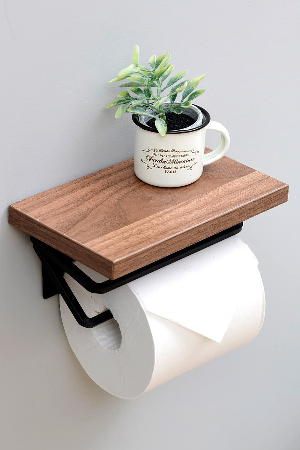【日本代購】Yamazen 山善 廁所紙巾架 單層 深棕色