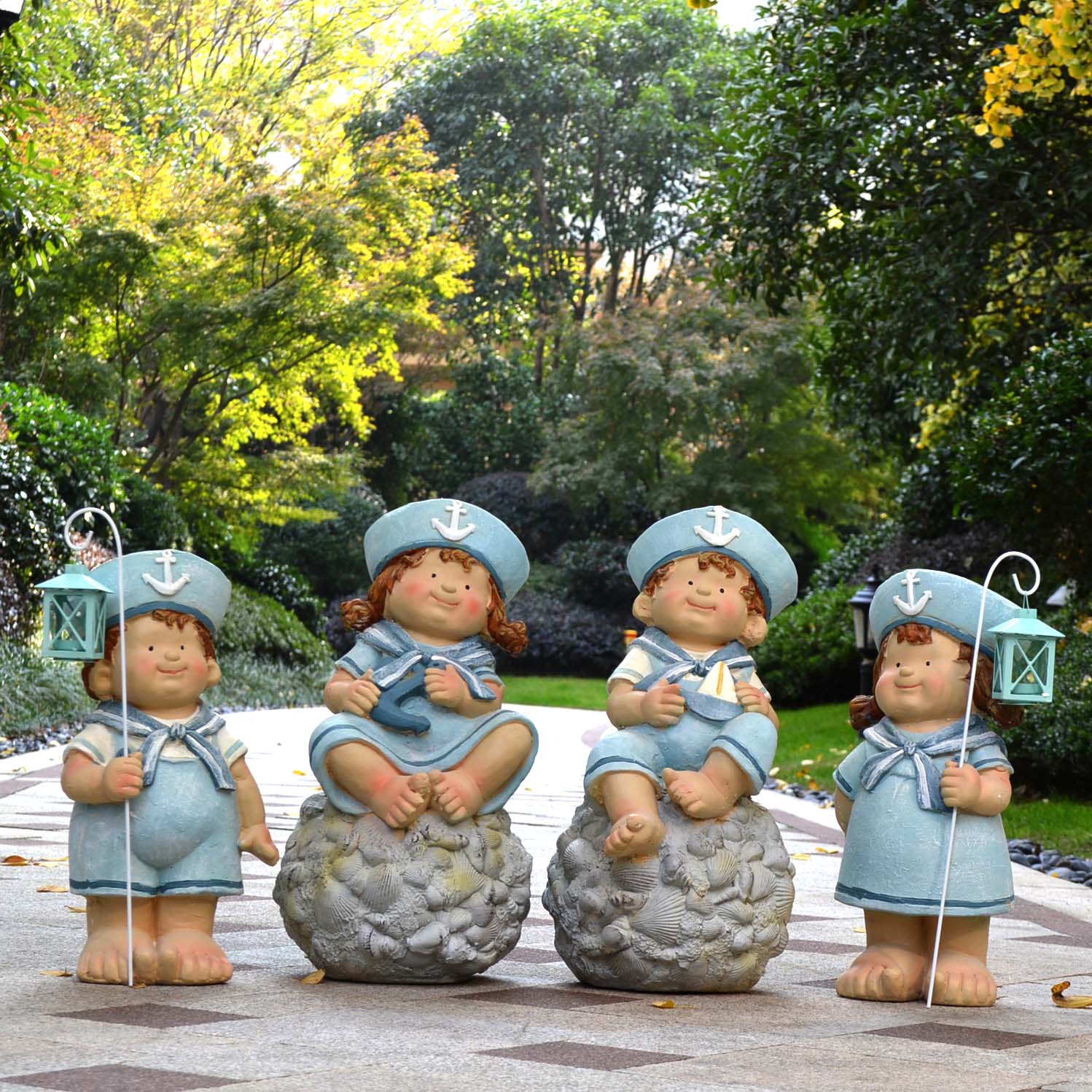 戶外花園海軍娃娃庭院別墅創意幼兒園園林景觀雕塑裝飾工藝品擺件 1