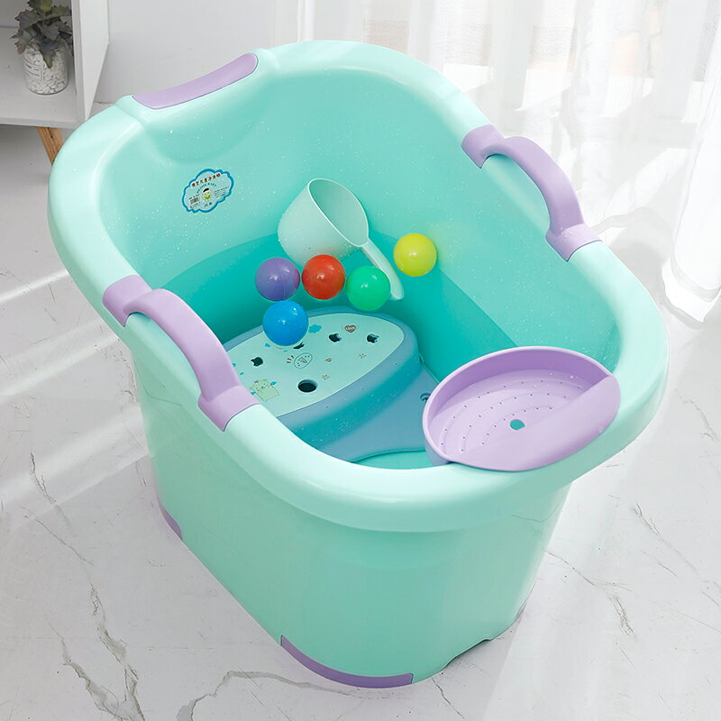 兒童泡澡桶 寶寶遊泳桶洗澡沐浴桶 孩可坐家用加厚大號浴盆