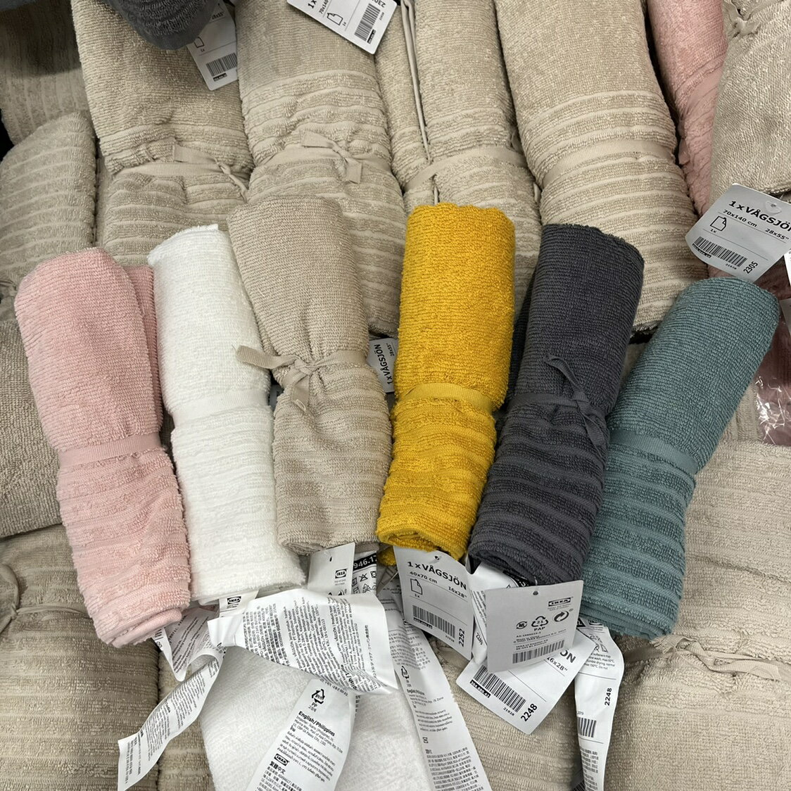 【IKEA宜家】沃格遜毛巾 純棉吸水洗臉成人面巾家用純色