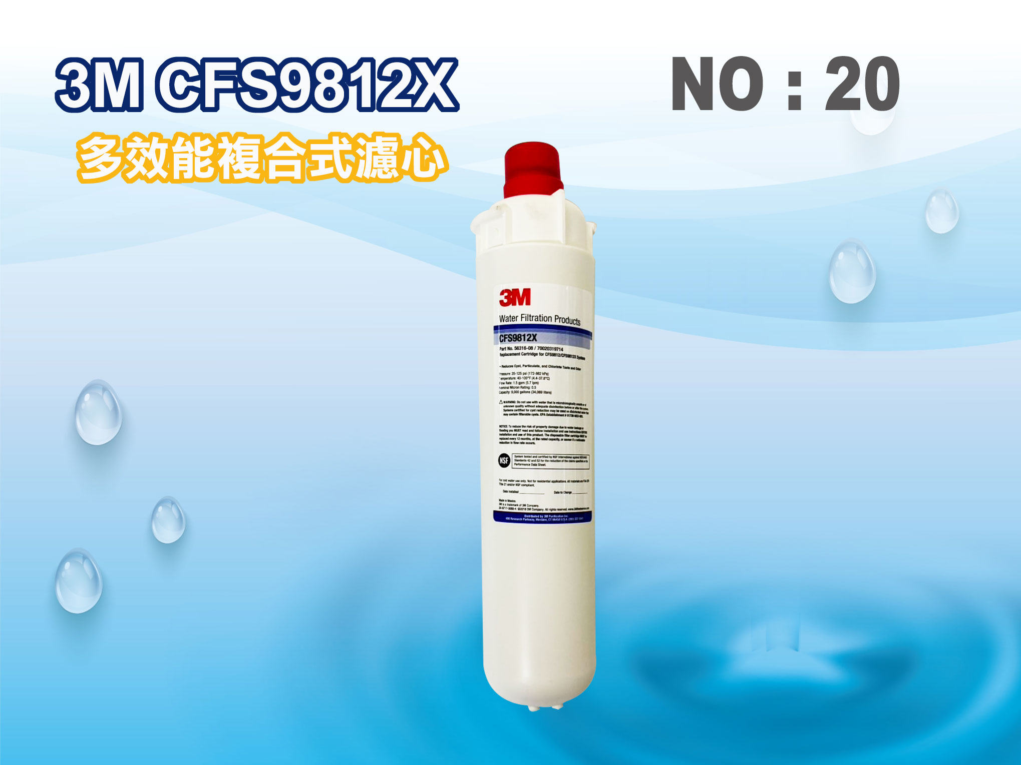 【龍門淨水】3M CFS9812X濾心 淨水器 電解水機 飲水機 製冰機 咖啡機 開飲機 開水機(貨號20)