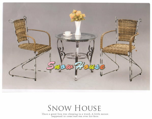 ╭☆雪之屋☆╯@特惠組合@都市叢林彈力椅休閒桌椅組*一桌二椅-原價5800