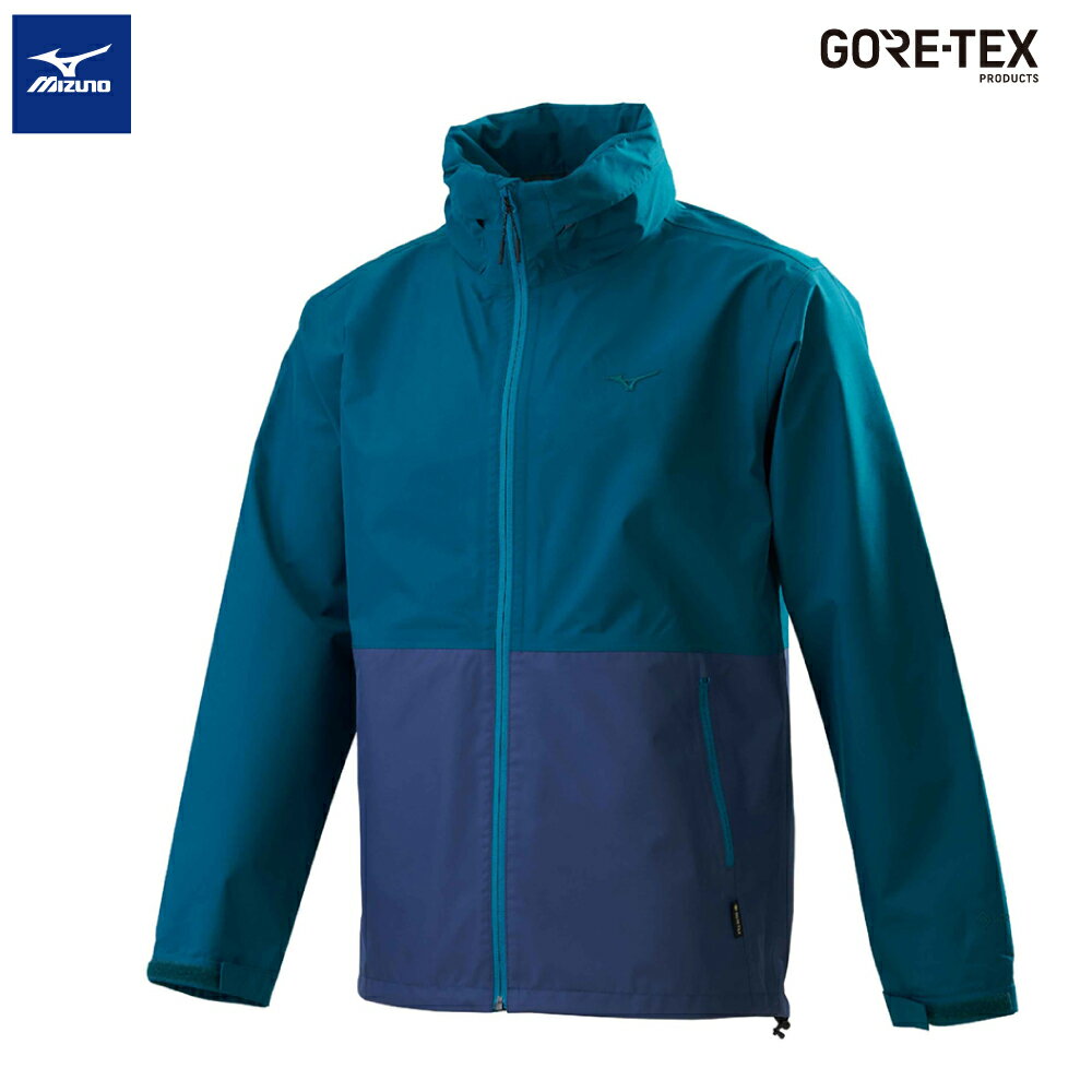 男款GORE-TEX連帽夾克 B2TE2W9981（藍綠x鐵灰藍）【美津濃MIZUNO】