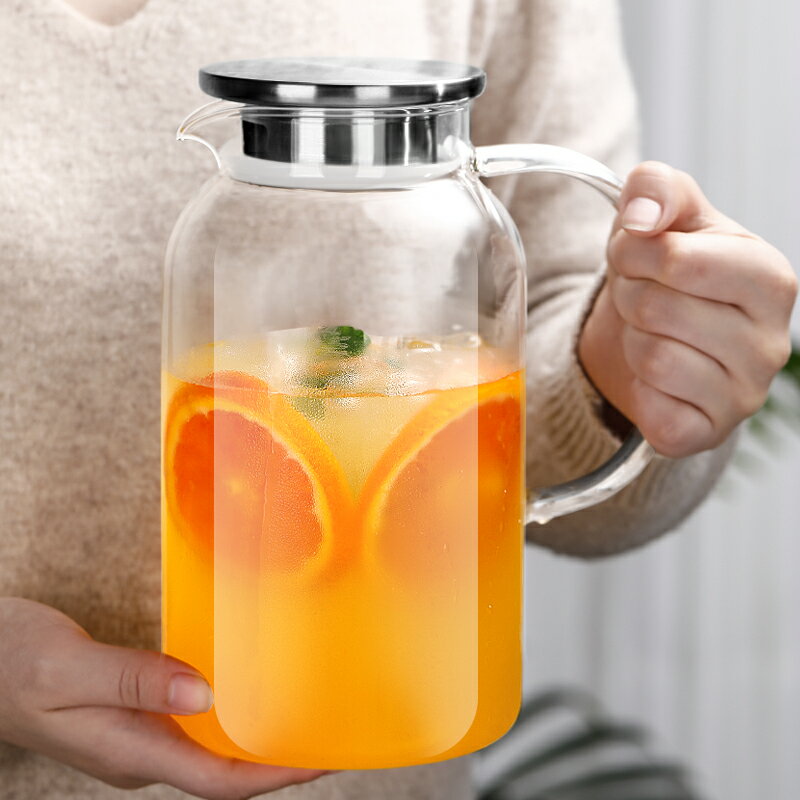 冷水壺玻璃耐熱泡茶壺套裝大容量涼水杯果汁壺扎壺客廳家用涼水壺