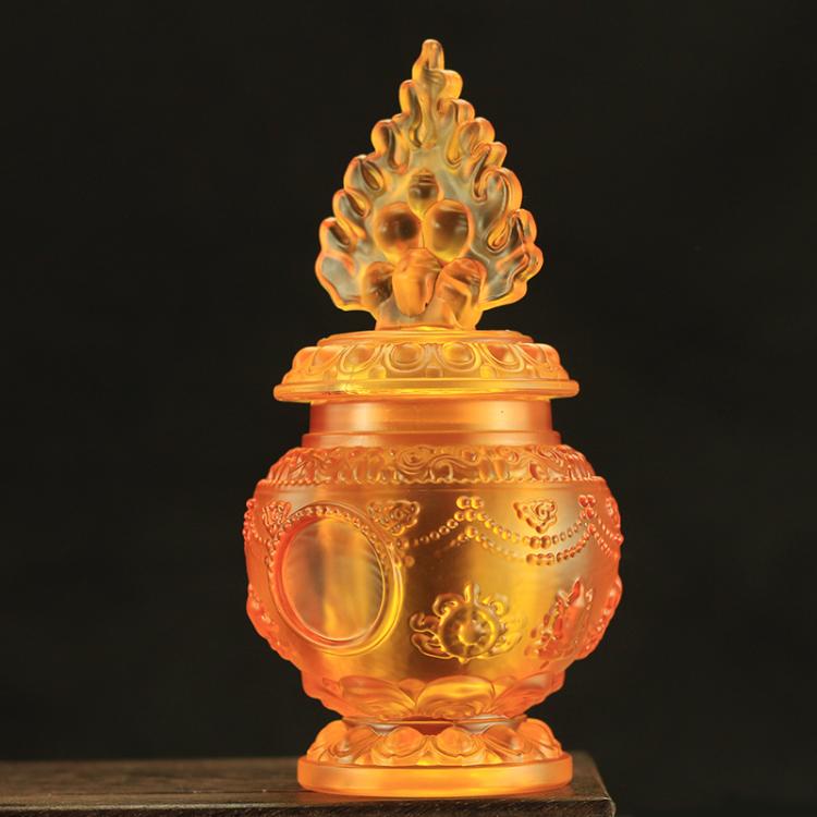 佛教用品地藏寶瓶擺件八吉祥琉璃財神聚財聚寶瓶大號小號摩尼寶瓶 3