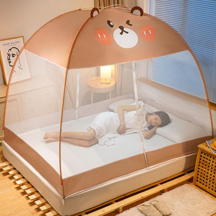 免安裝蒙古包蚊帳家用2021新款防止掉床摔兒童寶寶新型床罩防臥室