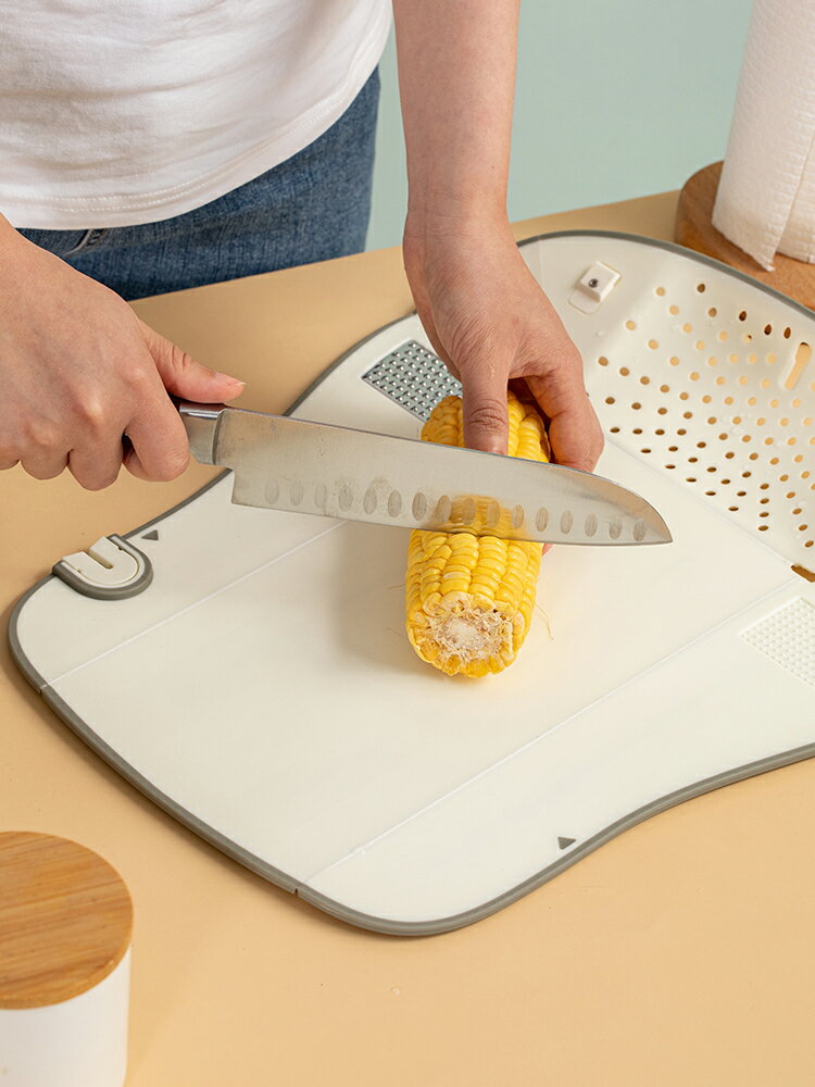 家用砧板廚房多功能折疊切菜板創意瀝水籃刨絲磨刀磨姜蒜