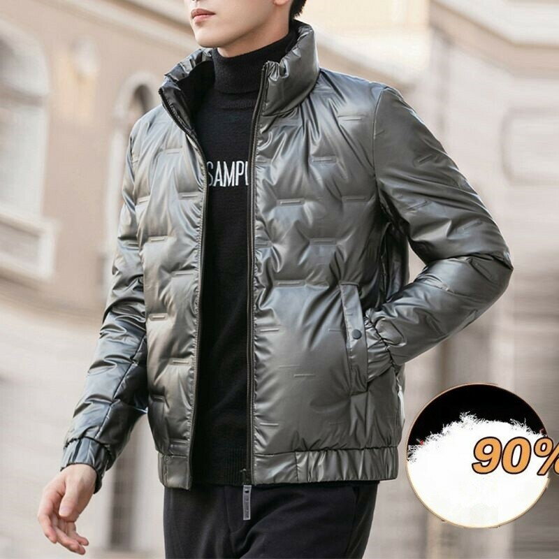 【秋季新品】M-5XL棉衣外套 男裝外套 秋冬季新款羽絨棉服男短款加厚保暖立領輕薄羽絨外套
