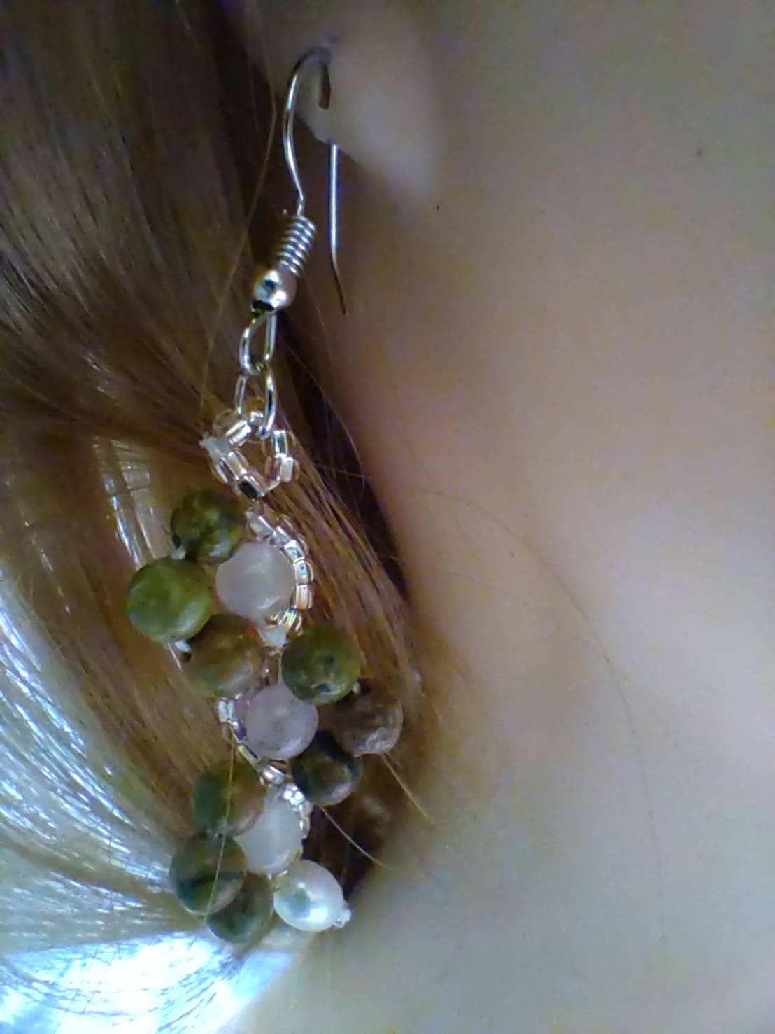 【Ribbons】歐美創意復古風 原創設計耳飾 天然花綠石珍珠手工 PE線編織耳飾 飾品耳環女 禮物