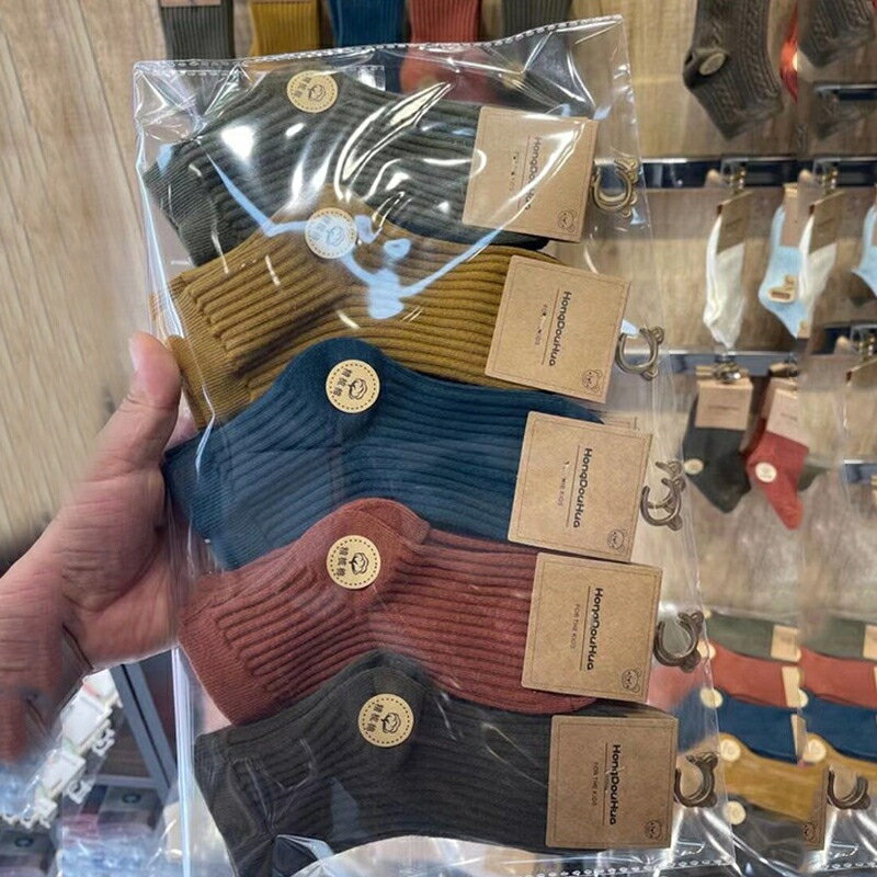 ✨台灣現貨📦 五雙一組 批發價 中長襪 秋冬襪 男襪 女襪 中長襪 純色系 馬卡龍色系 休閒襪 一組五雙 #丹丹悅生活