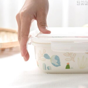 全新 分格陶瓷飯盒保鮮碗日式帶蓋可微波爐上班學生帶飯便當盒保溫分隔