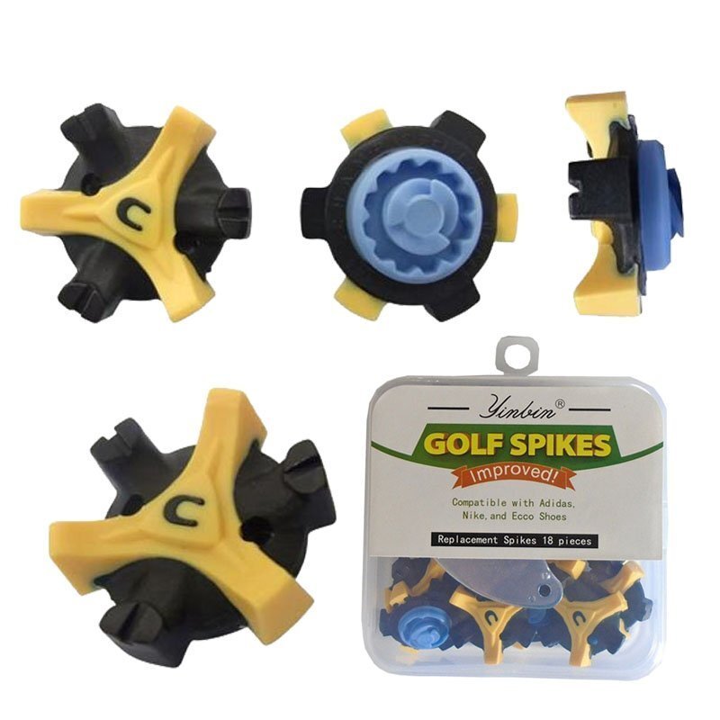 【百貨屋二號】18粒/盒裝高爾夫鞋釘 C字螺旋快速釘golf球鞋鞋釘耐磨耐用 淺藍色