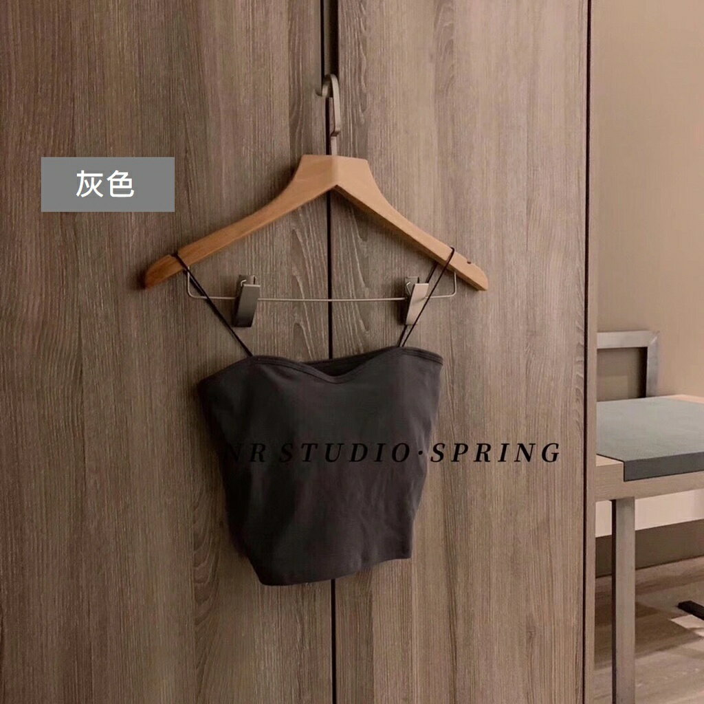 台灣現貨｜胸墊背心 內搭細肩帶 背心 美背背心 短版背心 小可愛 ｜丹丹悅生活 5