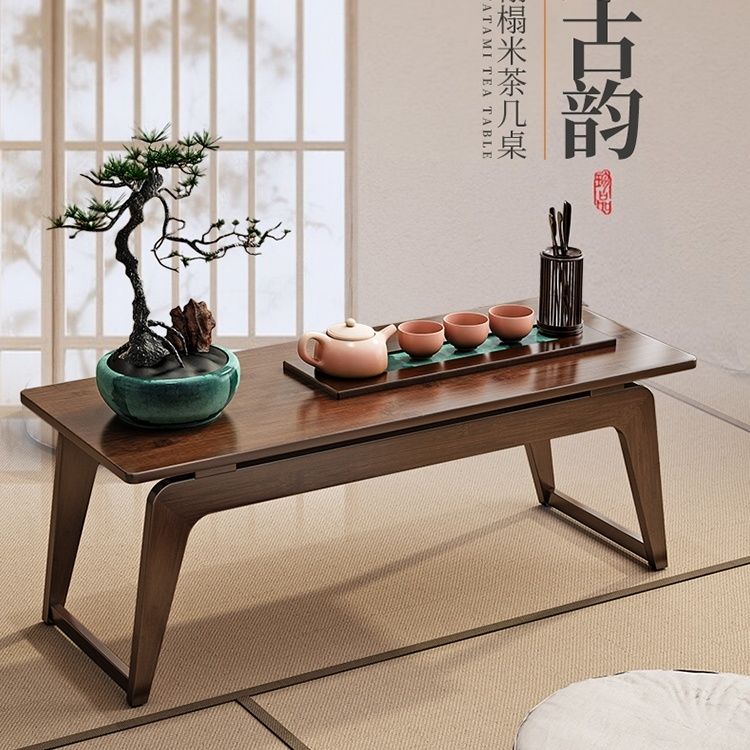 免運 飄窗桌 小茶幾 榻榻米茶幾桌 小桌子 日式茶桌坐地網紅矮桌折疊茶桌飄窗可折疊茶幾塌塌米桌子竹木炕桌特惠/開立發票 全館八折 特價出 Y1125