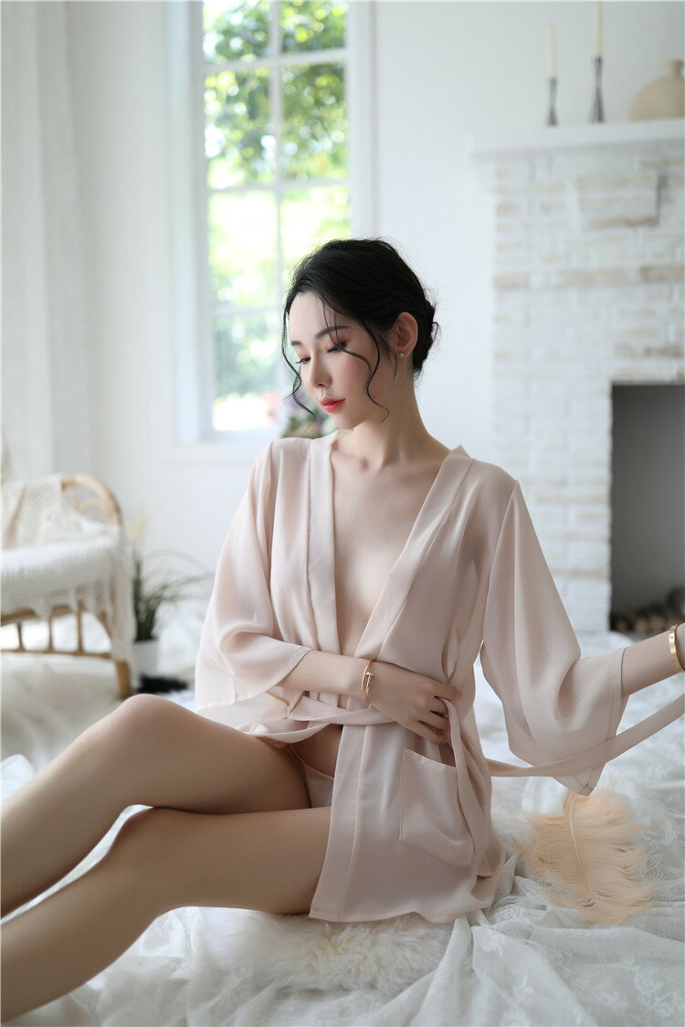 【MG】透明浴衣睡袍 薄紗性感綁帶睡衣 性感內衣