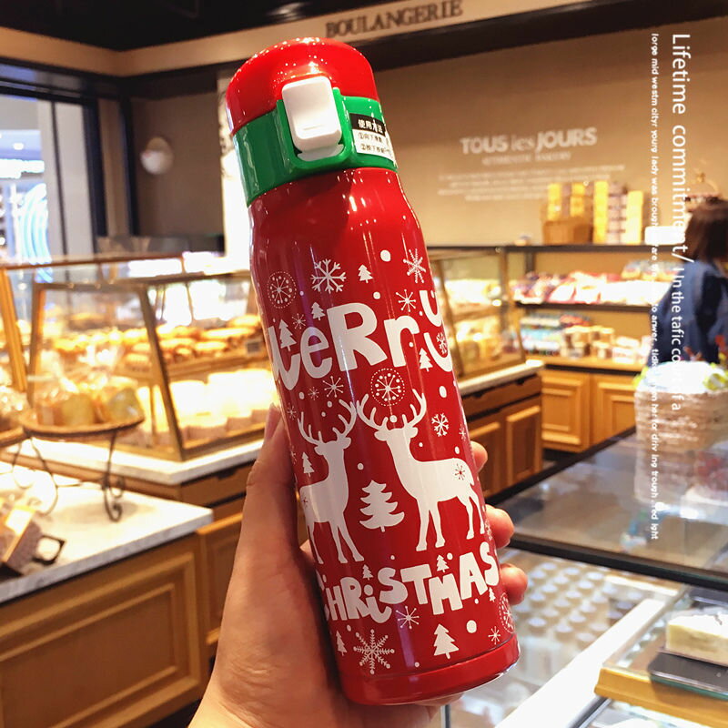麋鹿圣誕節禮物小仙女保溫杯卡通創意網紅ins男女學生戶外水杯子