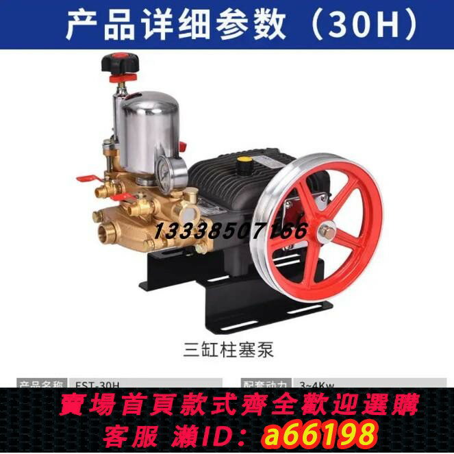【臺灣公司 可開發票】臺灣30型農用高壓打藥泵免黃油打藥機富士特FST-30H動力噴霧機泵