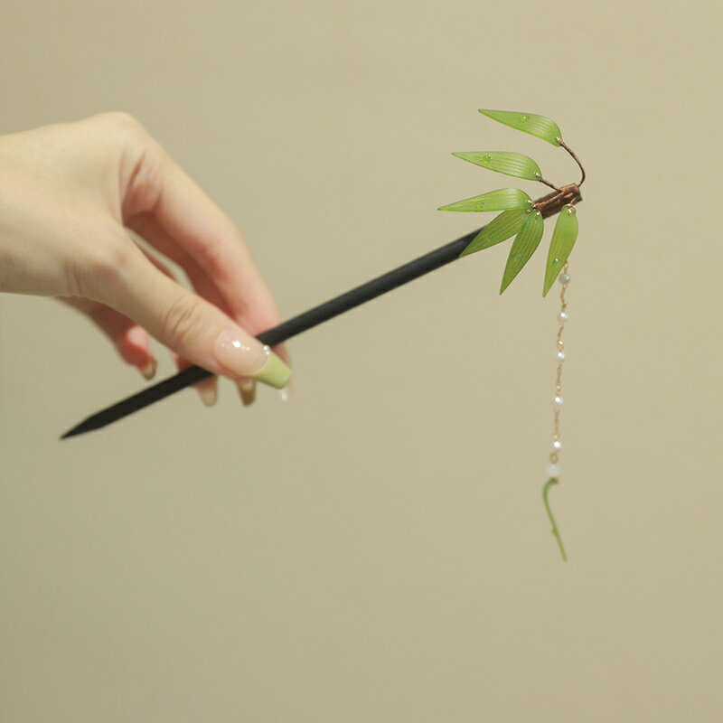 髮簪 木質髮簪 古風髮簪 新中式竹子髮簪高級感旗袍盤髮簪子女古風漢服頭飾中國風步搖『ZW6436』