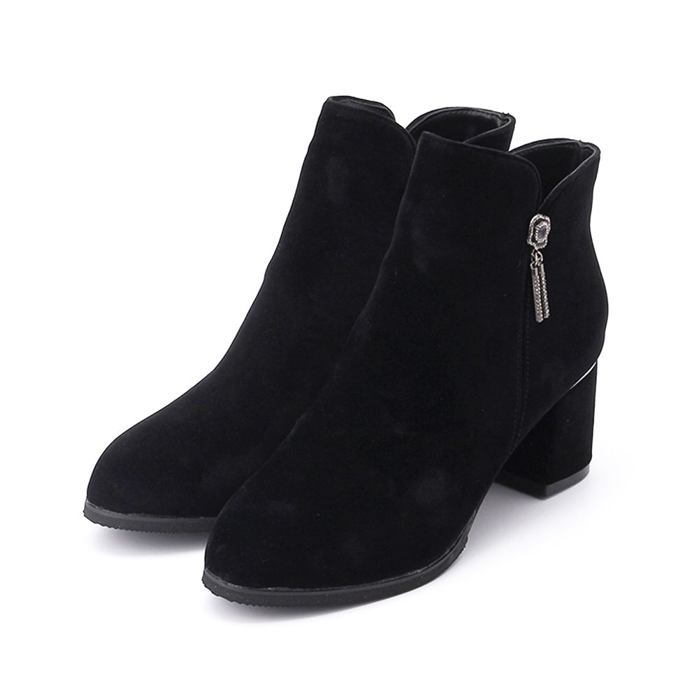 RIN RIN 玫瑰鑽跟靴 黑 女鞋