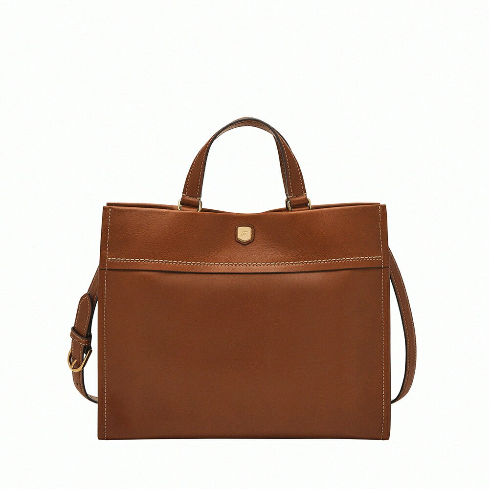 送禮首選★FOSSIL Gemma 真皮手提包-咖啡色 ZB1992200【美國時尚品牌】 附防塵袋+提袋【全館滿額折價★FOSSIL全系列包夾送美妝蛋】