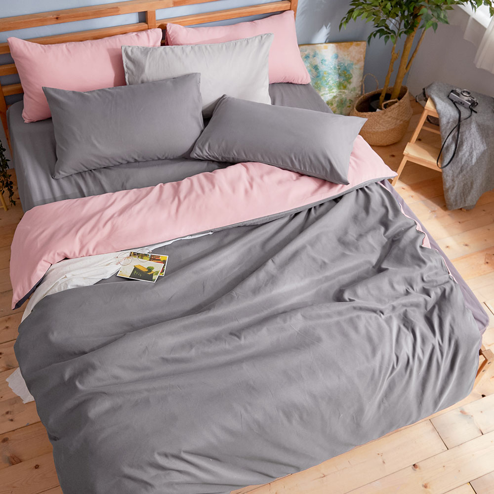 床包被套組(鋪棉兩用被套) 芬蘭撞色設計 多款任選 單人/雙人/加大 台灣製 7