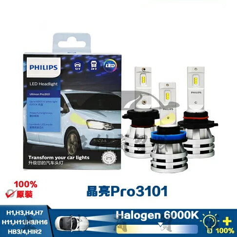 Pro3101 LED汽車大燈 H1 H3 H4 H7 H8H11H16 HB3 HB4 HIR2 6000K