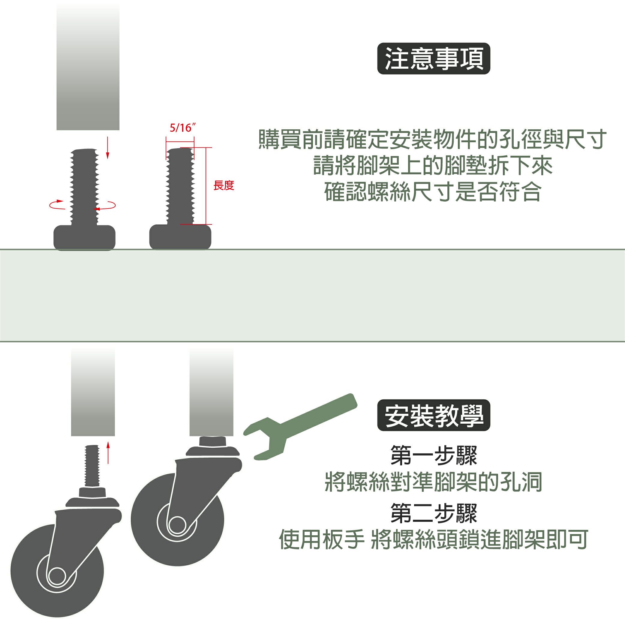 AXL 2英吋(50mm) TPR含精培,不刮地板靜音活動輪, 3分牙萬向輪 傢俱輪 層架輪 靜音輪 (台灣製造) 5