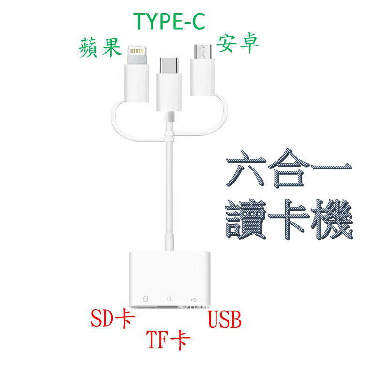 讀卡機__蘋果lightning、安卓、TYPE-C 讀取 SD+TF+USB [859]